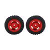 2Pcs Set 50mm Wheel Rim Rubber Tire Metal Tyre Set High Performance Upgrade Parts for Axial SCX24 1/24 RC Car Aluminum Alloy Rubber Material (Red) view 1