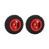 2Pcs Set 50mm Wheel Rim Rubber Tire Metal Tyre Set High Performance Upgrade Parts for Axial SCX24 1/24 RC Car Aluminum Alloy Rubber Material (Red) view 2