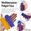 2pc Pain Stim Fidget Roller for Adults Office Desk, New Updated Click Button, Spinner, Spikey Fidget Toys Little Ouchies Multi Play Fidget Toy, 3D Printed Spiky (Laser Purple and Gold) view 4