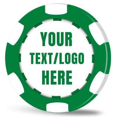 50-500PCS Personalized Clay Poker Chips| 12 Grams Custom with Logo, Text|Double-Sided Full-Color Printing|Perfect for Bar Tokens, Golf Markers, Wedding Favors,Casino Night (Green)
