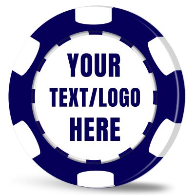 50-500PCS Personalized Clay Poker Chips| 12 Grams Custom with Logo, Text|Double-Sided Full-Color Printing|Perfect for Bar Tokens, Golf Markers, Wedding Favors,Casino Night (C,Dark Blue)