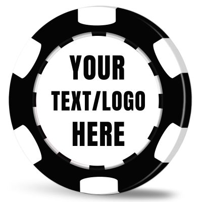 50-500PCS Personalized Clay Poker Chips| 12 Grams Custom with Logo, Text|Double-Sided Full-Color Printing|Perfect for Bar Tokens, Golf Markers, Wedding Favors,Casino Night (C,Black)