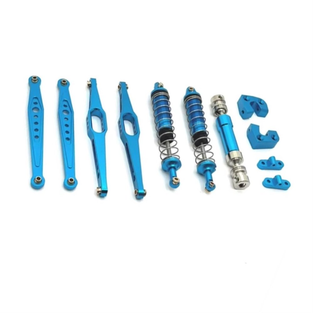 Compatible with Wltoys 124006 12423 12427 12428 12429 Metal Upgrade Parts Kit Drive Shaft Shock Absorber Trailing Arms 1/12 RC Car Parts RC Accessories(Blue)