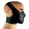 monbvxcerk Black Latex Mask Cross Mouth Cover Mask with Handmade for Catsuit Cosplay (XXL) view 1