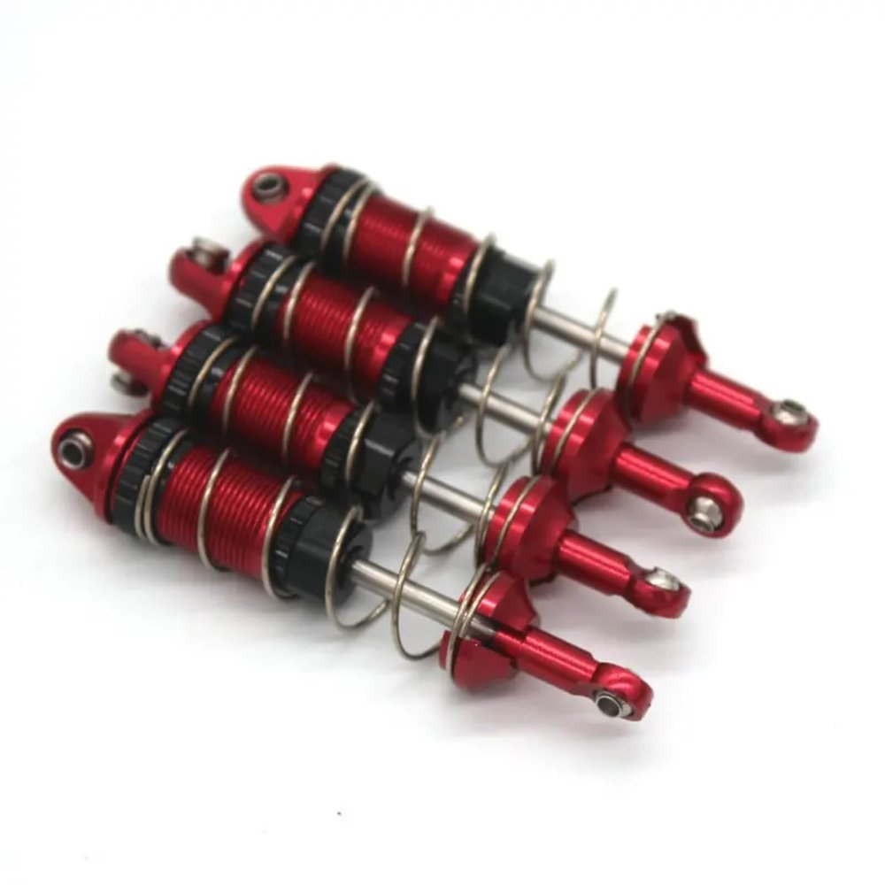 Rc Upgrade Parts For MJX For Hyper Go 1/16 16207 16208 16209 16210 H16BM H16 H16PL Remote Control Car Front And Rear Shock Absorber Metal Upgrade Parts(Red)