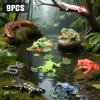 THINKBAY 9PCS Amphibian Animals Figurines Toys for Kids with Rainforest Reptile Animals Figurines Include Salamanders, Ichthyophis, Frog Figures, Cake Toppers Party Favors for Toddler view 2