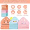 14 PCS Baby Towels, 3 PCS Soft Hooded Baby Towels & 11 PCS Washcloths, Baby Bath Towels for Newborns, Infants & Toddlers, Ultra Absorbent, Cute Baby Towel Gift for Girls view 4