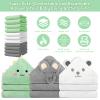 14 PCS Baby Towels, 3 PCS Soft Hooded Baby Towels & 11 PCS Washcloths, Baby Bath Towels for Newborns, Infants & Toddlers, Ultra Absorbent, Cute Baby Towel Gift for Boys & Girls view 4
