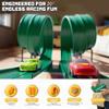 15.75 Ft Flex Track for Kids, Flexible Race Track Compatible with Hot Wheels and Diecast 1/64th Cars, Roll-Up Portable Race Car Ramp Track with Suction Cups & Track Anchors & 4 Race Cars, Green view 3