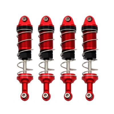 Rc Parts For MJX H16 16207 For WLtoys 144001 144002 124019 124017 For MN128 MN86 MN86KS 4 Pcs Metal Shock Absorber Damper RC Car Parts(Red)