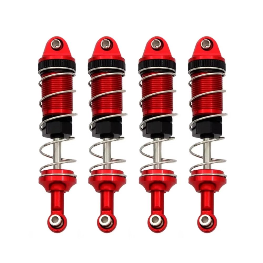 Rc Parts For MJX H16 16207 For WLtoys 144001 144002 124019 124017 For MN128 MN86 MN86KS 4 Pcs Metal Shock Absorber Damper RC Car Parts(Red)