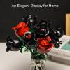 ENJBRICK Flowers Bouquet Building Set for Adults, Botanical Collection, Black Roses Gothic Home Decor & Unique Romantic Gifts for Women, Anniversary view 2