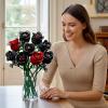 ENJBRICK Flowers Bouquet Building Set for Adults, Botanical Collection, Black Roses Gothic Home Decor & Unique Romantic Gifts for Women, Anniversary view 4