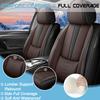 VIUDMEK Front Set Car Seat Covers for Jeep Patriot 2007-2017 Leather Seat Covers Waterproof Only Front Seats Car Seat Protectors Breathable Seat Cover Black&Coffee(with 2 Pillows) view 2