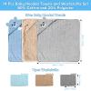 14 PCS Thicken Baby Towels Set, 3 PCS Soft Hooded Baby Towels & 11 PCS Washcloths, Baby Bath Towels for Newborns, Infants & Toddlers, Ultra Absorbent, Cute Baby Towel Gift for Boys view 2