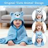 14 PCS Thicken Baby Towels Set, 3 PCS Soft Hooded Baby Towels & 11 PCS Washcloths, Baby Bath Towels for Newborns, Infants & Toddlers, Ultra Absorbent, Cute Baby Towel Gift for Boys view 3