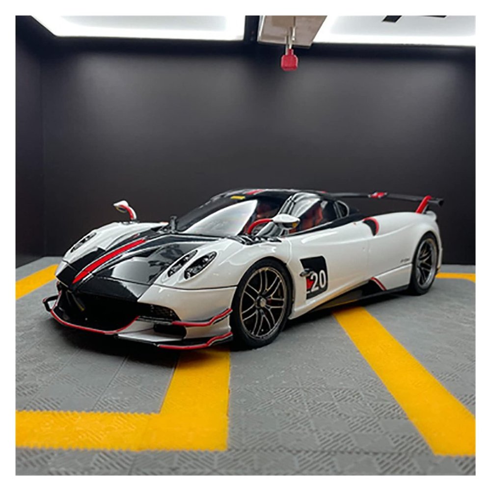 1 18 for Pagani Huayra BC Roadster BC Convertible Edition Simulation Alloy Full Open Car Model Ornament(White)