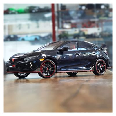 1 18 Diecast for Honda Civic Type R FK8 2020 Full Open Alloy Simulation Racing Car Model Metal Ornaments(Black)