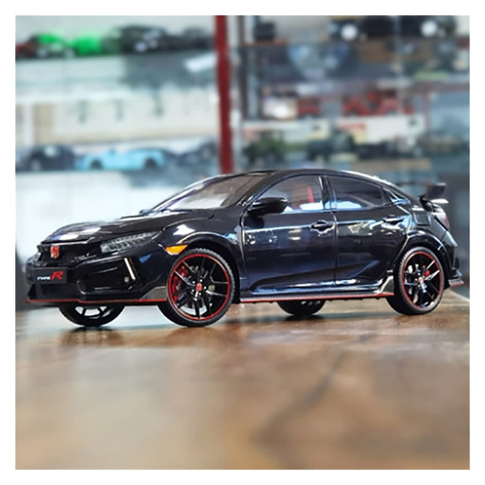 1 18 Diecast for Honda Civic Type R FK8 2020 Full Open Alloy Simulation Racing Car Model Metal Ornaments(Black)