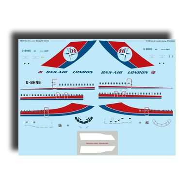 26Decals 72-125 1/72 Dan Air London 727-200 Decal for Aircraft
