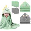 10 PCS Cute Baby Towels Set, 2 PCS Soft Baby Hooded Towels & 8 PCS Washcloths, Baby Bath Towels for Newborns, Infants & Toddlers, Ultra Absorbent, Cute Baby Towel Gift for Boys & Girls view 1