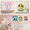 4 Pack Paint by Numbers for Kids with Wooden Framed, Cute Cartoon Unicorn, Panda, Frog, Paint by Number Kits on Canvas for Beginner, Acrylic Oil Painting Kits for Home Decor 8x8 inch, Kawaii Animals view 2