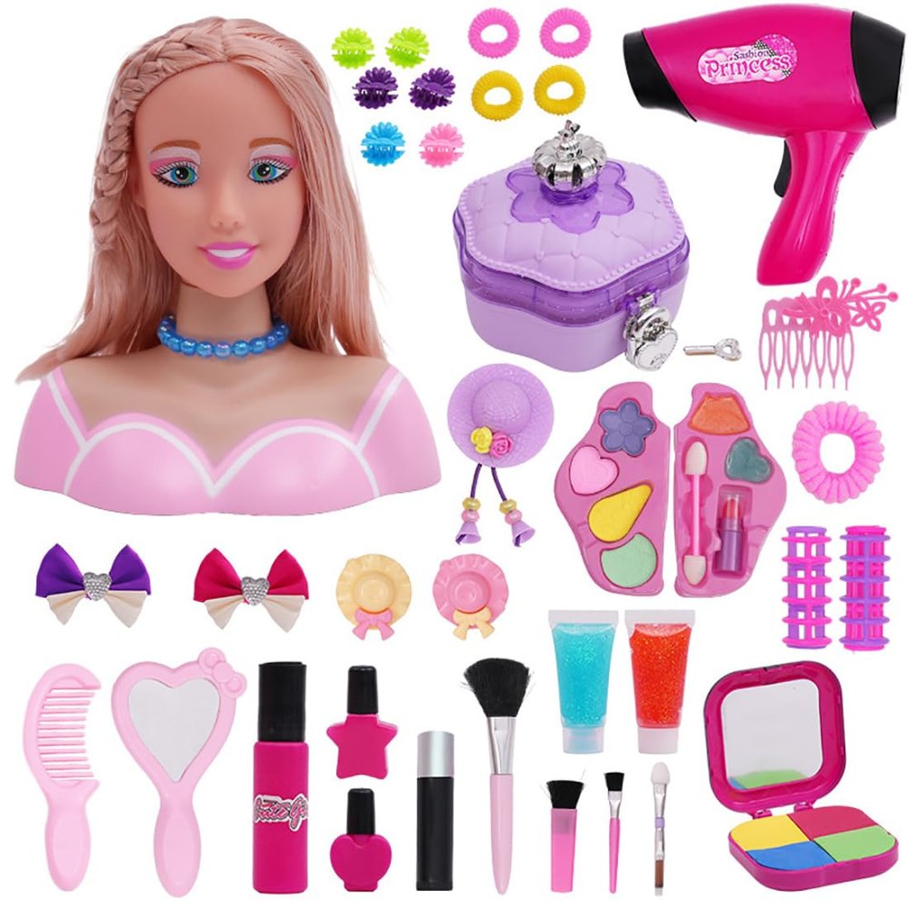 Doll Head Hair Styling Makeup for Adult (Purple)