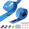 Flex Track Race Cars for Kids, Rubber Have Extra-Long 15.75ft is Customizable Race Track, with 4 Racing Cars and 6 Suction Cups, Flexible Race Track Easy to Store for Outdoor Play (Blue) view 1