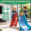 Flex Track Race Cars for Kids, Rubber Have Extra-Long 15.75ft is Customizable Race Track, with 4 Racing Cars and 6 Suction Cups, Flexible Race Track Easy to Store for Outdoor Play (Purple) view 2