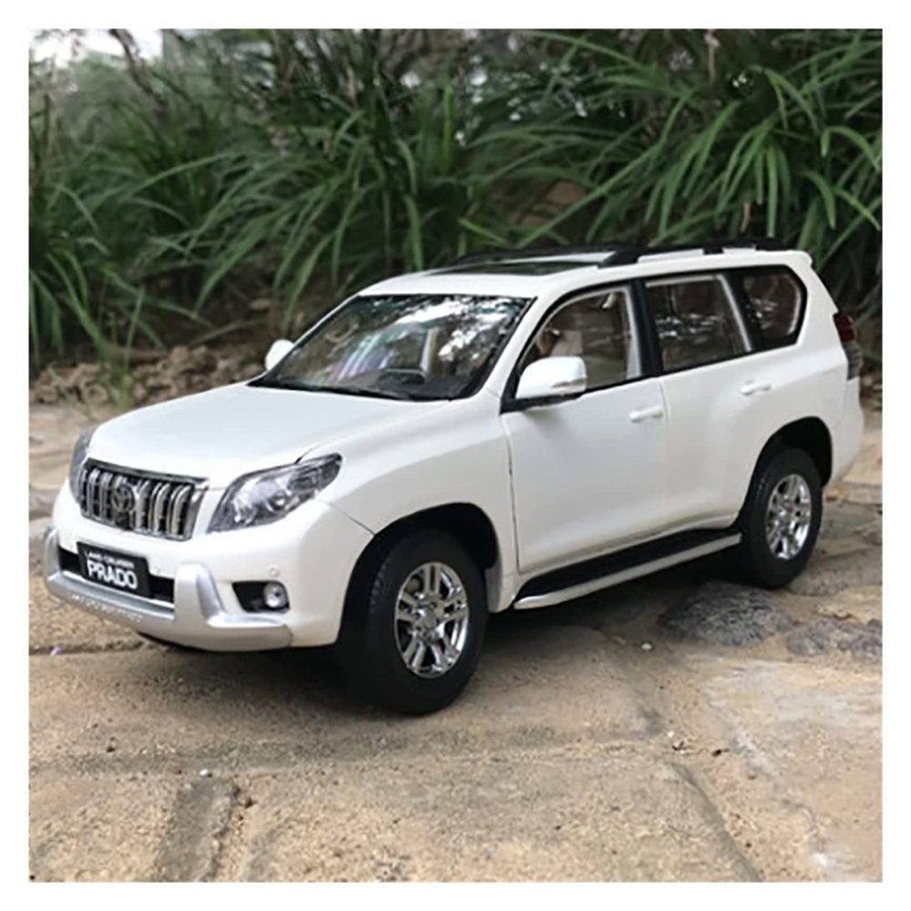 1 18 Diecast for Toyota Prado Full Open Alloy Off-Road Car Model High Simulation Collectible Ornament(White B)