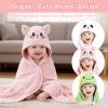 14 PCS Thicken Baby Towels Set, 3 PCS Soft Hooded Baby Towels & 11 PCS Washcloths, Baby Bath Towels for Newborns, Infants & Toddlers, Ultra Absorbent, Cute Baby Towel Gift for Girls view 3
