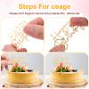 12 Pieces Happy Birthday Cupcake Toppers Gold Cupcake Toppers Glitter Cupcake Picks for Celebrating Birthday Anniversary Parties Non-Edible Acrylic Cake Decorations for Christmas Wedding view 3