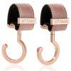 2 Pack Stroller Hooks,Strong Synthetic Leather Hook-and-Loop Fastener&High-Quality Metal Hooks,Universal Bag Clip|360 Rotation, 66lb Capacity,Non-Slip-Fits Wheelchair(Pink-Rose Gold) view 1