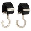 2 Pack Stroller Hooks,Strong Synthetic Leather Hook-and-Loop Fastener&High-Quality Metal Hooks,Universal Bag Clip|360 Rotation, 66lb Capacity,Non-Slip-Fits Wheelchair(Black-Silver) view 1