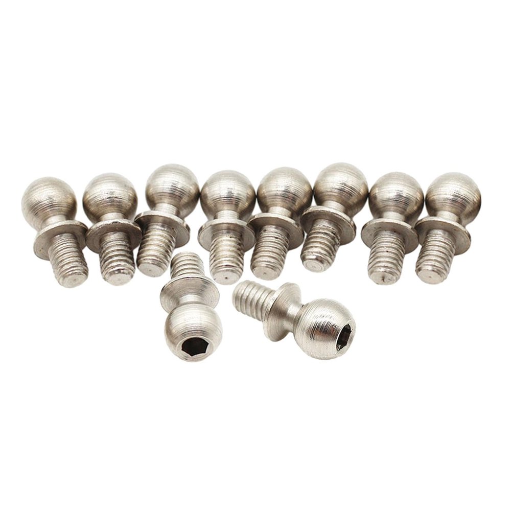 10Pcs RC Ball Head Screw Set Spherical Bolts Upgrade Part for Wltoys 1:14 Scale RC Truck Models 144001 144002 144010 124010