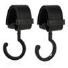 2 Pack Stroller Hooks,Strong Synthetic Leather Hook-and-Loop Fastener&High-Quality Metal Hooks,Universal Bag Clip|360 Rotation, 66lb Capacity,Non-Slip-Fits Wheelchair(Black-Black) view 1