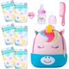 10 Pcs Reborn Baby Doll Diaper Bag Care and Feeding Set for 17-24 inches Reborn Dolls Accessories Newborn Baby Girl with Unicorn Backpack view 1