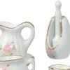 1:12 Miniature Dollhouse Bathroom Accessories Set with Pots, Cup, Flower Vase, Soap, Soap Tray, Toilet Brush and Holder, Storage Tray view 2