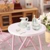 1:12 Miniature Dollhouse Bathroom Accessories Set with Pots, Cup, Flower Vase, Soap, Soap Tray, Toilet Brush and Holder, Storage Tray view 4
