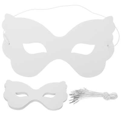 Abaodam 40pcs White Paper Masks: Diy Blank Masquerade Mask - Paintable Half Face Cover for Costume Mardi Gras Halloween Art Projects - Art Craft Supplies