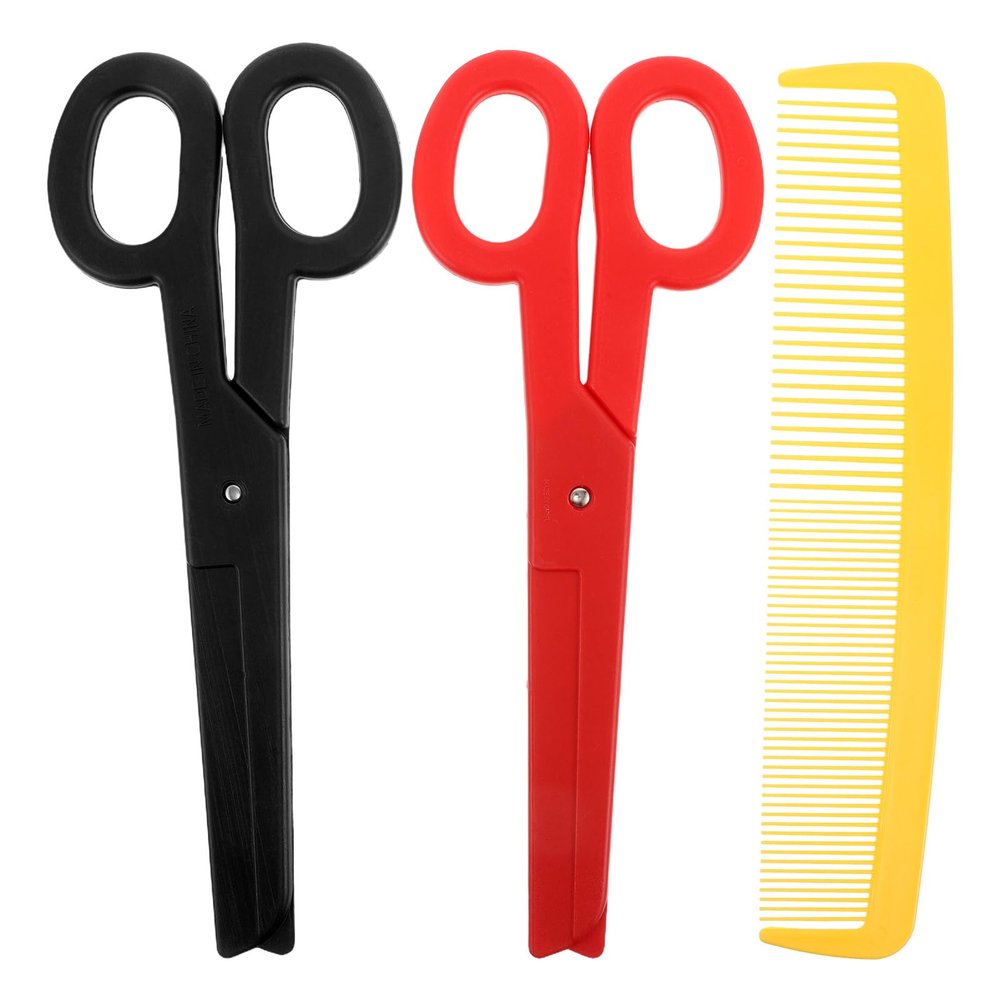 Abaodam Giant Clown Comb and Scissor: Oversized Plastic Scissor and Jumbo Wide Comb for Halloween Carnival Cosplay - Party Prop