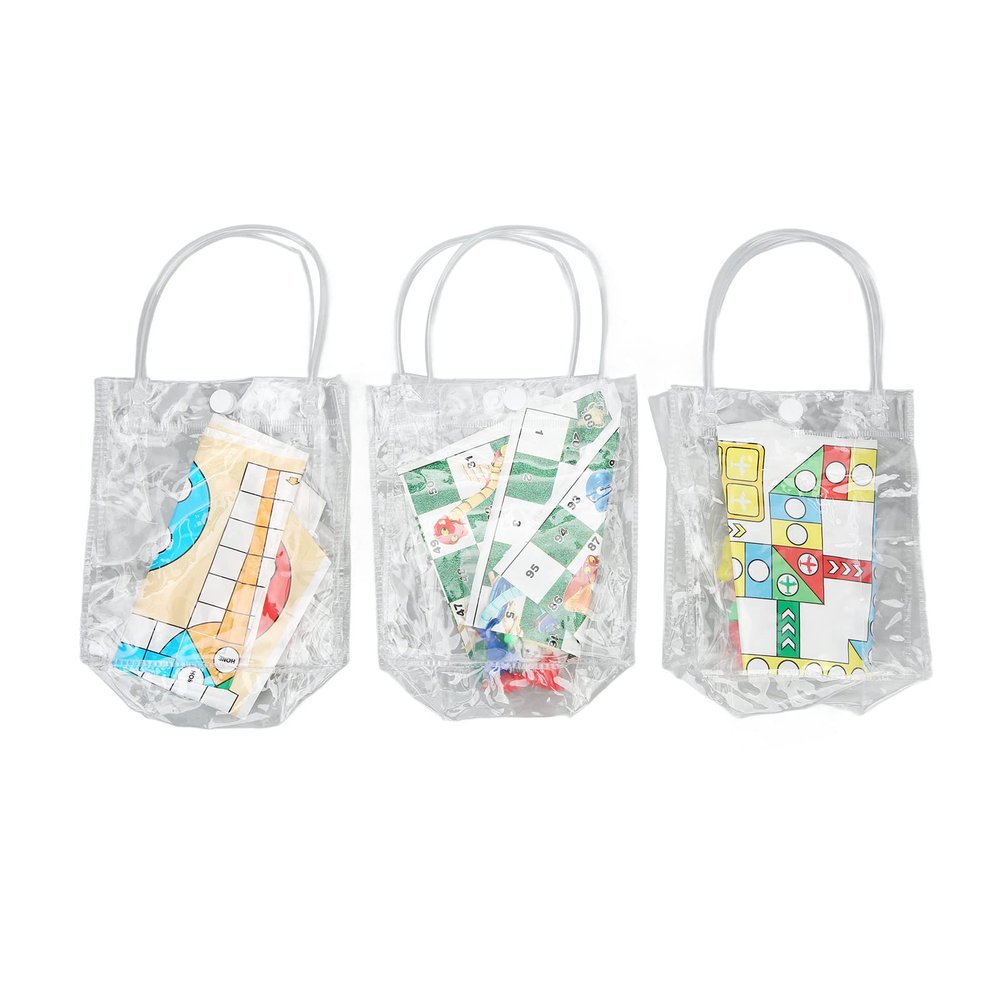 Flying Chess Game Portable Flying Chess with Transparent Tote Bag for Family Party Travel Camping