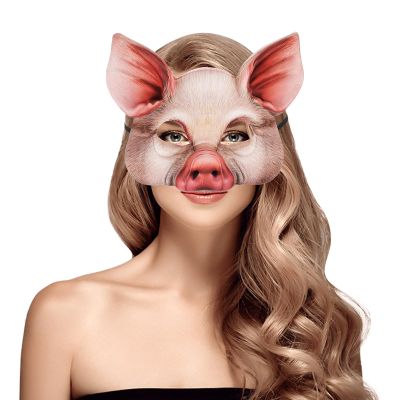 Abaodam Halloween Animal Mask: Half Face Pig Mask for Party Festival Cosplay Fancy Ball - Funny Masquerade Costume Prop for Carnival Events