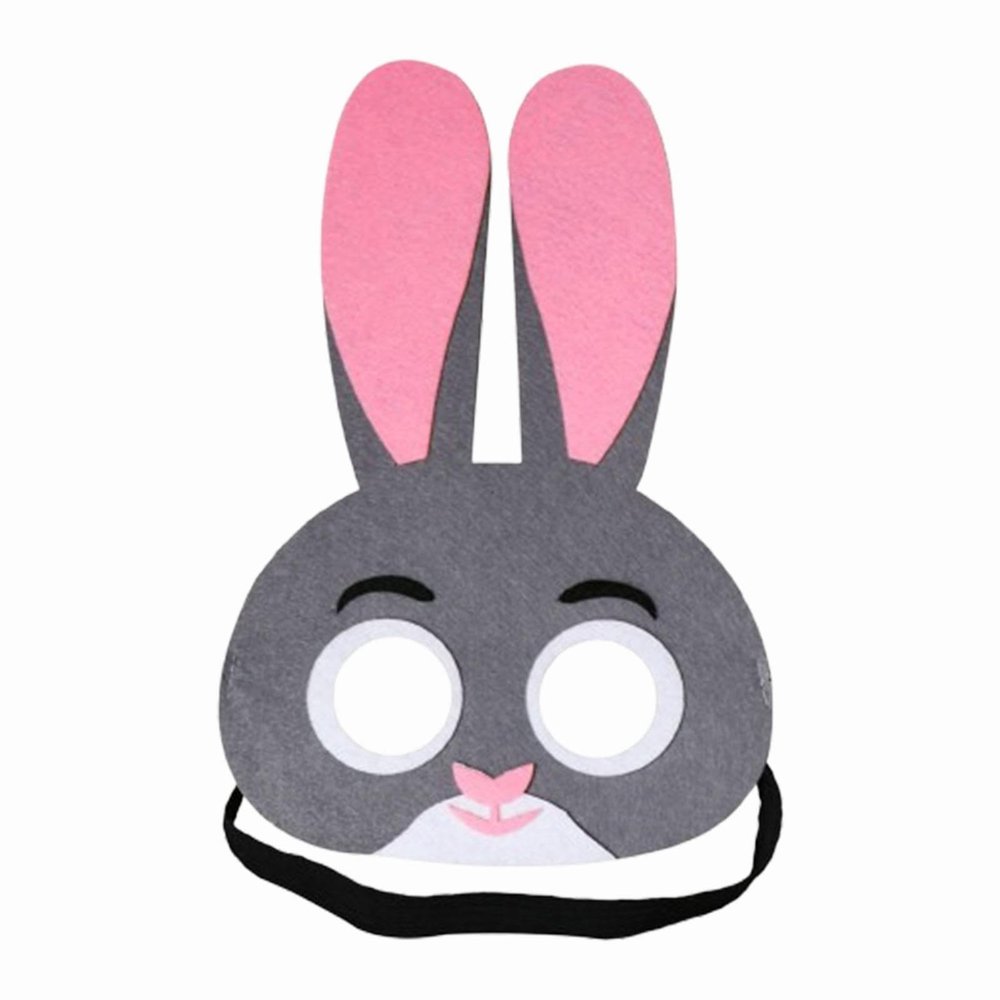 Animal Felt Mask Non-Woven Fabric Masquerade Mask for Celebrations Children Teens Costume Party- Rabbit