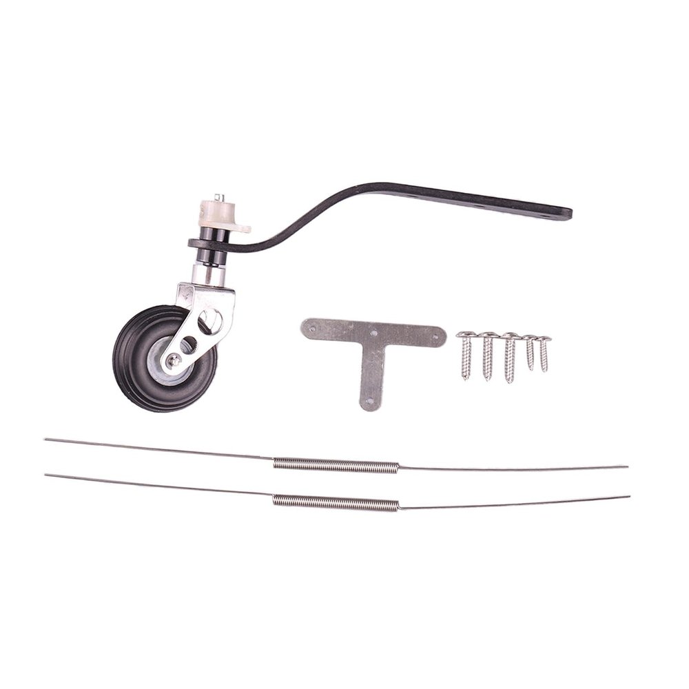 Carbon Fiber Landing Gear Tail Wheel Assembly Kit with 1.25inch PU Tire Replacement Wheel and Screws for RC Airplane Models- 26CC