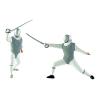 2Pcs 1/64 Scale Fencing Figures Miniature Figurines Resin Diorama Models Landscape Display Ornament- Gray view 1