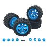 4 Pack RC Car Wheels and Rubber Tires with Wheel Hubs for 1/12 1/14 1/16 1/18 Scale Models- Blue view 1
