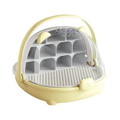 Silkworm Growth Box Feeding Box Portable Observation Cabin Small Animal Breeding Container Silkworm Hatching Container- Yellow