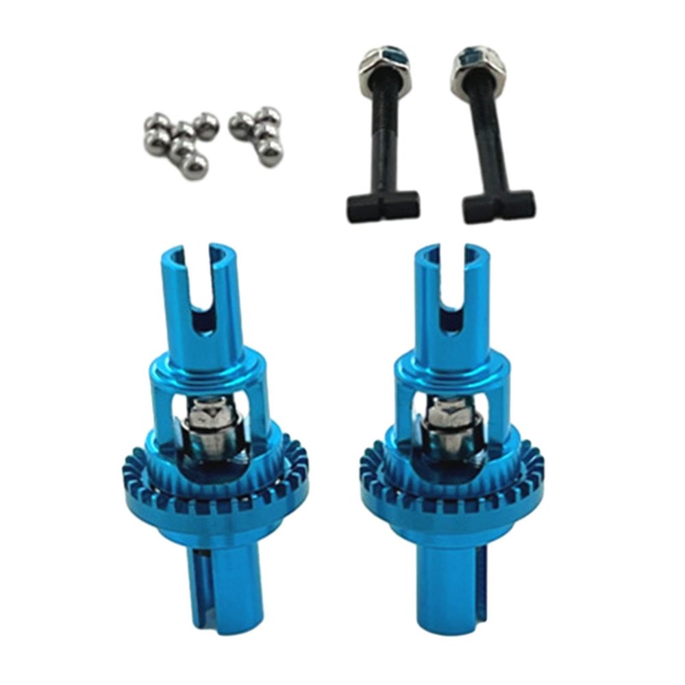 2Pcs Front and Rear Metal Differential Upgrade Parts for WLtoys 1/28 284161 284010 284131 K989 K969 RC Model Car- Blue