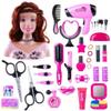 35PCS Hair Styling Doll Head Makeup Kit for Girls, Pretend Play Hair Styling Set with Hairdryer Curling Iron Hairpins Accessories Kit Birthday Gifts for 3 4 5 6+ Years Old view 1